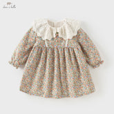 Baby Girl Plush Floral Dress – Warm Autumn Look